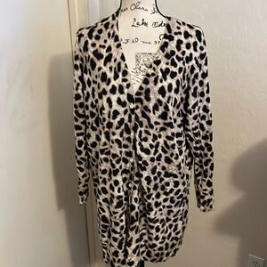 Torrid Leopard Mobwife Button Closure Lightweight Cardigan